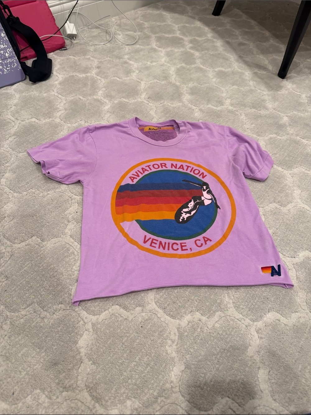 Aviator Nation Lilac Surf Logo Tee - Picture 6 of 8